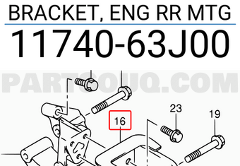 Suzuki 1174063J00 BRACKET, ENG RR MTG