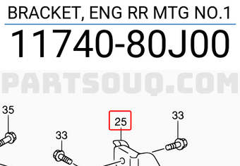 Suzuki 1174080J00 BRACKET, ENG RR MTG NO.1