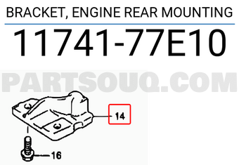 Suzuki 1174177E10 BRACKET, ENGINE REAR MOUNTING