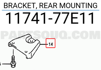 Suzuki 1174177E11 BRACKET, REAR MOUNTING