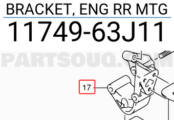 Suzuki 1174963J11 BRACKET, ENG RR MTG