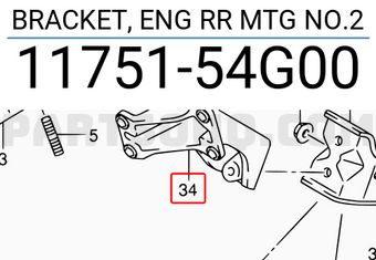 Suzuki 1175154G00 BRACKET, ENG RR MTG NO.2