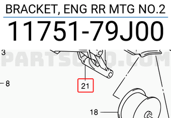 Suzuki 1175179J00 BRACKET, ENG RR MTG NO.2