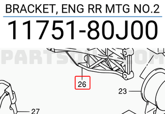 Suzuki 1175180J00 BRACKET, ENG RR MTG NO.2