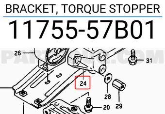 Suzuki 1175557B01 BRACKET, TORQUE STOPPER