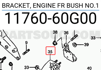 Suzuki 1176060G00 BRACKET, ENGINE FR BUSH NO.1