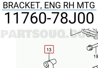 Suzuki 1176078J00 BRACKET, ENG RH MTG