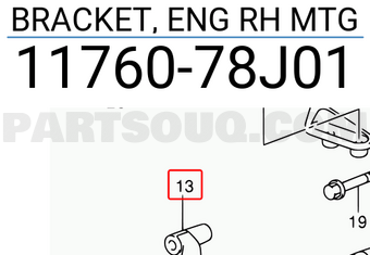 Suzuki 1176078J01 BRACKET, ENG RH MTG