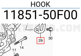 Suzuki 1185150F00 HOOK