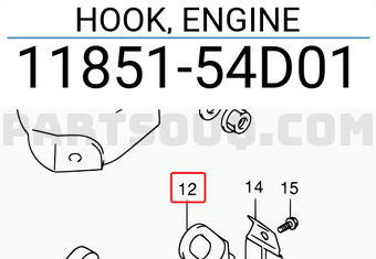 Suzuki 1185154D01 HOOK, ENGINE