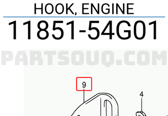Suzuki 1185154G01 HOOK, ENGINE
