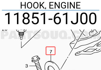 Suzuki 1185161J00 HOOK, ENGINE