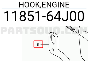 Suzuki 1185164J00 HOOK,ENGINE