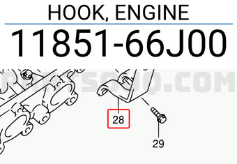 Suzuki 1185166J00 HOOK, ENGINE