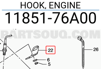 Suzuki 1185176A00 HOOK, ENGINE