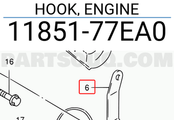 Suzuki 1185177EA0 HOOK, ENGINE