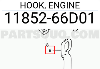 Suzuki 1185266D01 HOOK, ENGINE