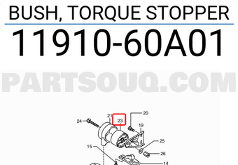 Suzuki 1191060A01 BUSH, TORQUE STOPPER
