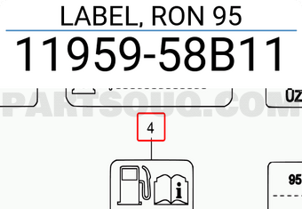Suzuki 1195958B11 LABEL, RON 95