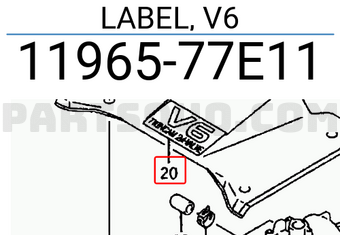 Suzuki 1196577E11 LABEL, V6
