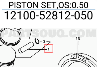 Suzuki 1210052812050 PISTON SET,OS:0.50