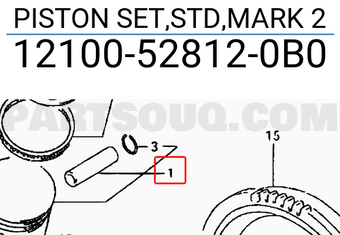 Suzuki 12100528120B0 PISTON SET,STD,MARK 2