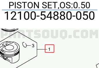 Suzuki 1210054880050 PISTON SET,OS:0.50