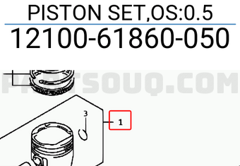 Suzuki 1210061860050 PISTON SET,OS:0.5