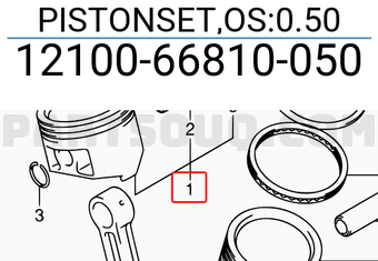 Suzuki 1210066810050 PISTONSET,OS:0.50