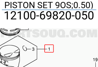Suzuki 1210069820050 PISTON SET 9OS;0.50)