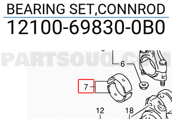 Suzuki 12100698300B0 BEARING SET,CONNROD