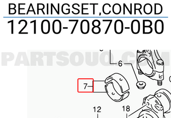 Suzuki 12100708700B0 BEARINGSET,CONROD