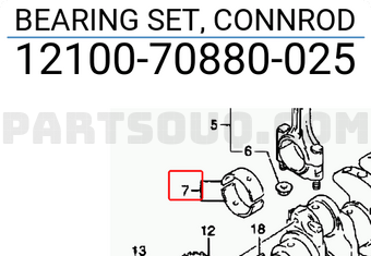Suzuki 1210070880025 BEARING SET, CONNROD