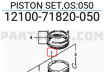 Suzuki 1210071820050 PISTON SET,OS:050
