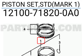 Suzuki 12100718200A0 PISTON SET,STD(MARK 1)