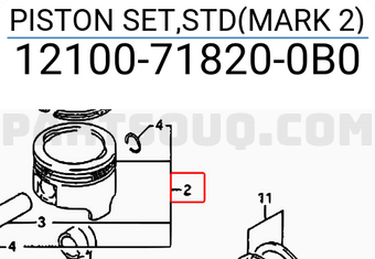 Suzuki 12100718200B0 PISTON SET,STD(MARK 2)