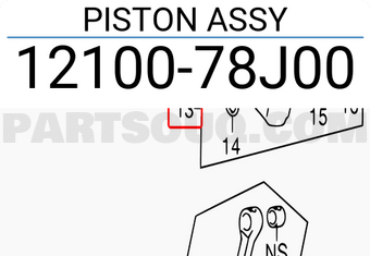 Suzuki 1210078J00 PISTON ASSY