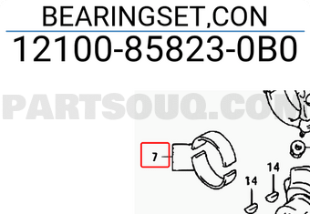 Suzuki 12100858230B0 BEARINGSET,CON