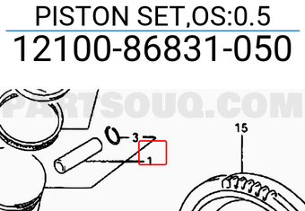Suzuki 1210086831050 PISTON SET,OS:0.5
