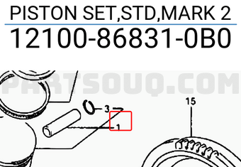 Suzuki 12100868310B0 PISTON SET,STD,MARK 2