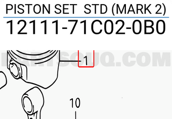 Suzuki 1211171C020B0 PISTON SET STD (MARK 2)