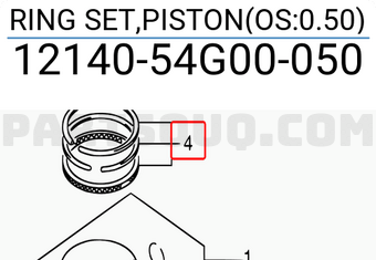 Suzuki 1214054G00050 RING SET,PISTON(OS:0.50)