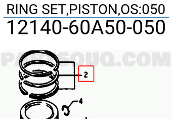 Suzuki 1214060A50050 RING SET,PISTON,OS:050