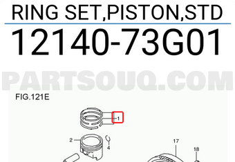 Suzuki 1214073G01 RING SET,PISTON,STD