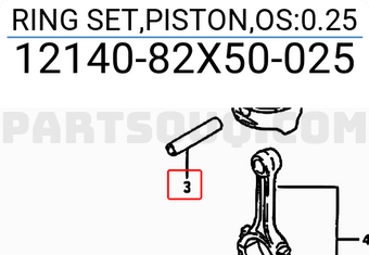 Suzuki 1214082X50025 RING SET,PISTON,OS:0.25