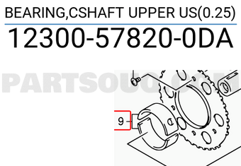 Suzuki 12300578200DA BEARING,CSHAFT UPPER US(0.25)