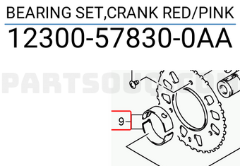 Suzuki 12300578300AA BEARING SET,CRANK RED/PINK