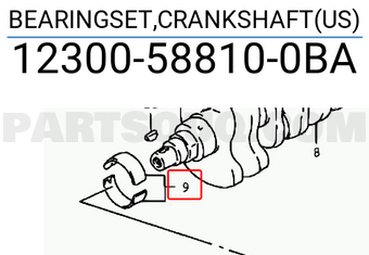 Suzuki 12300588100BA BEARINGSET,CRANKSHAFT(US)
