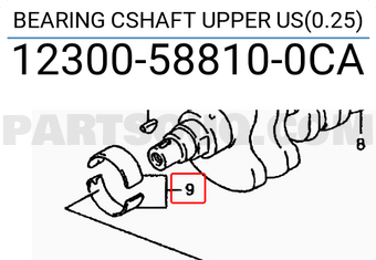 Suzuki 12300588100CA BEARING CSHAFT UPPER US(0.25)