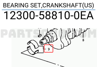 Suzuki 12300588100EA BEARING SET,CRANKSHAFT(US)